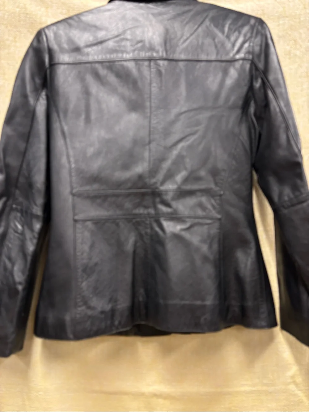 Vintage Wilsons Leather Black Women's Button-Front Leather Blazer